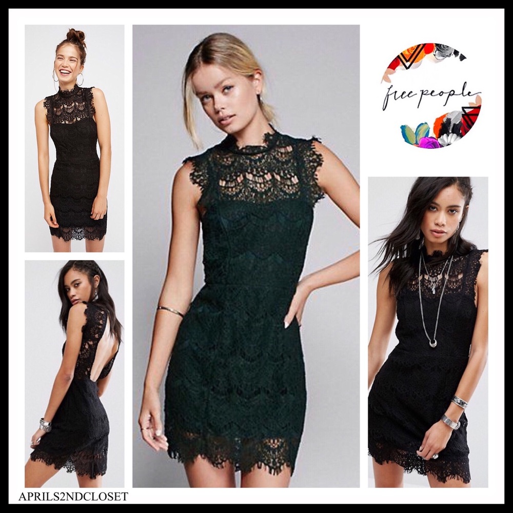 FREE PEOPLE BOHO CROCHET LACE MINI TANK DRESS A3C - Picture 13 of 13